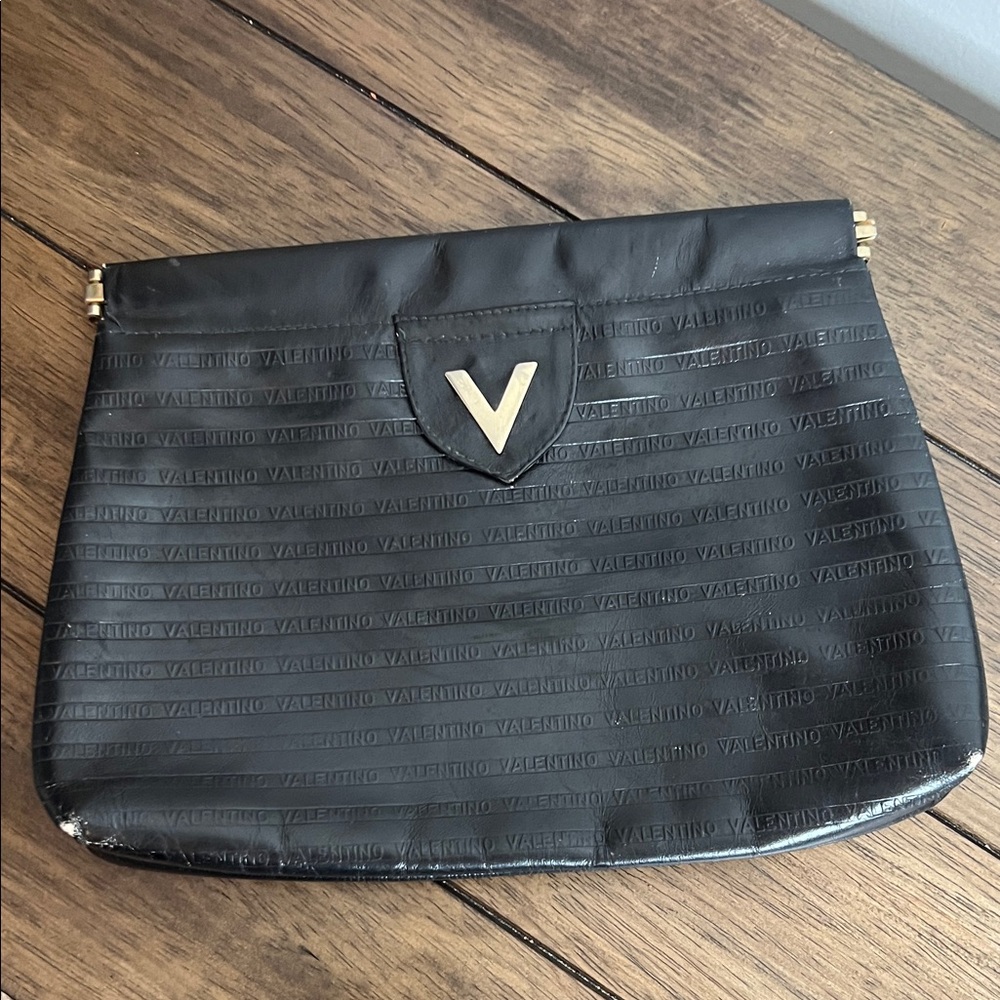 Mario Valentino Black Cutch with Gold Accent